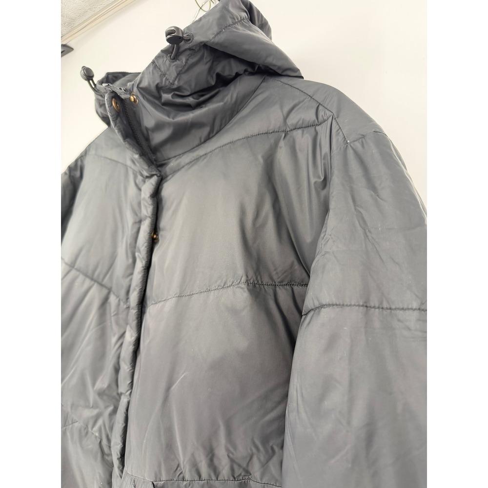 Madewell Womens Black Hooded Puffer Jacket Chevron Quilted Coat XL MA301 FA20 - Picture 5 of 16